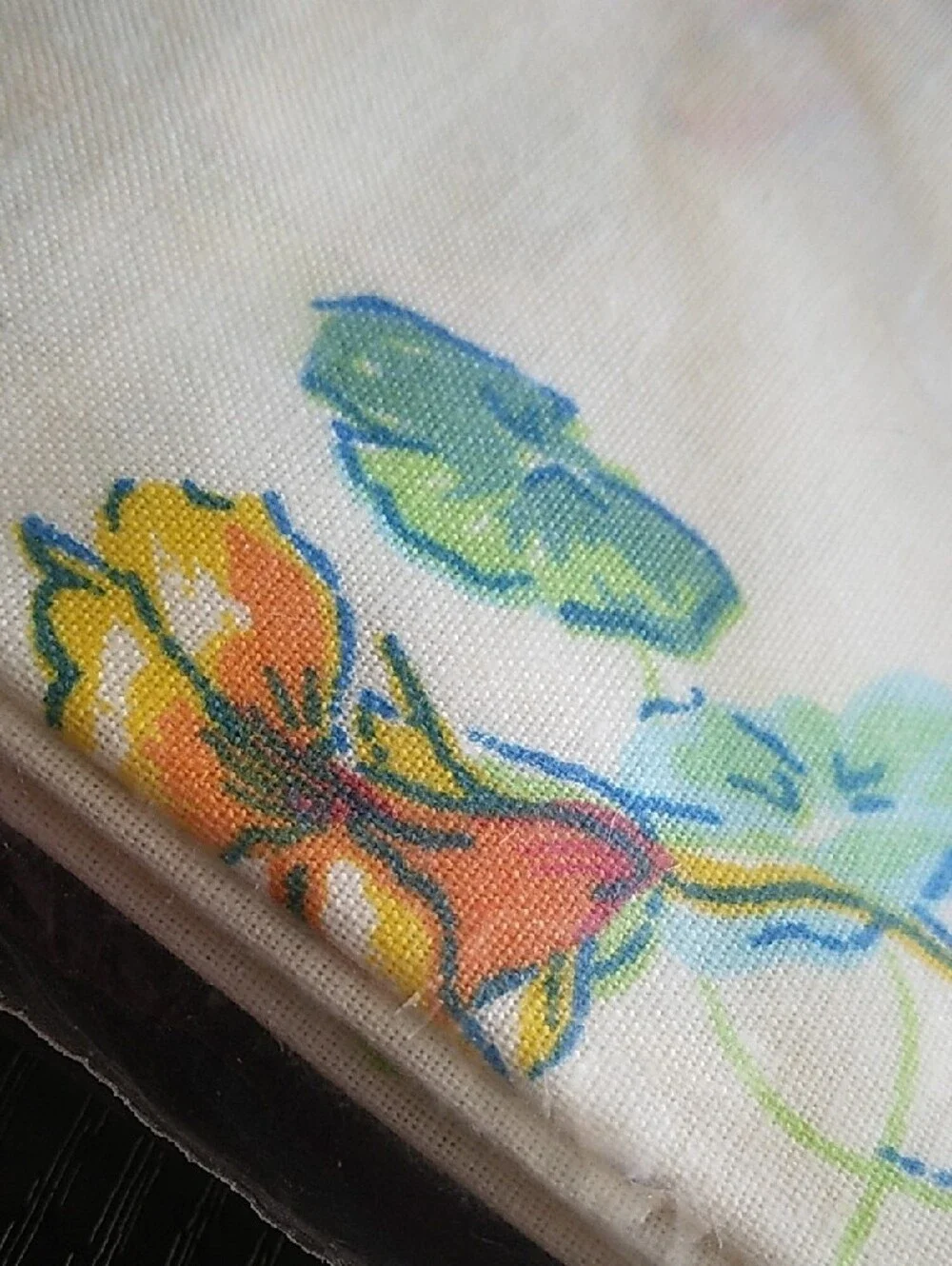 Vintage 70s Dan River Single Floral Cream Twin Standard Pillowcase